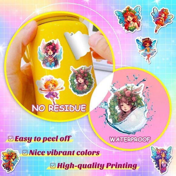 50 pcs Beautiful Fairy Stickers Vinyl Waterproof Non-Fading Sticker - Picture 7 of 9